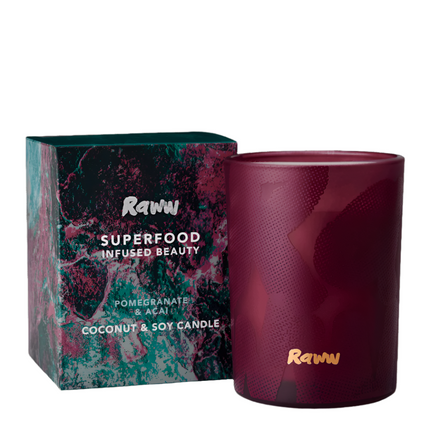 Raww Scented Soy Candle Pomegranate and Acai