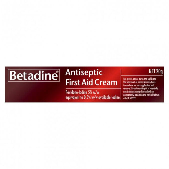 Betadine Antiseptic First Aid Cream 20g - OhYouLuckyDuck.com.au
