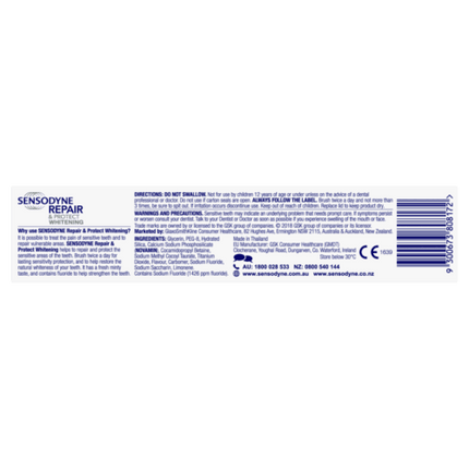 Sensodyne Toothpaste Repair & Protect Whitening 100g - OhYouLuckyDuck.com.au