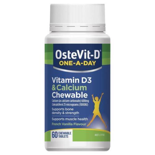 OsteVit-D One- A-Day Vitamin D3 & Calcium Chewable 60 Tablets - OhYouLuckyDuck.com.au