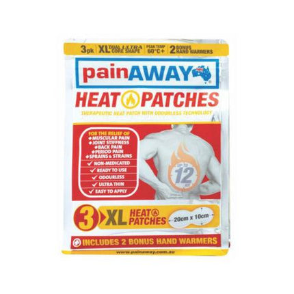 Pain Away Heat Patches XL 3 Pack - OhYouLuckyDuck.com.au