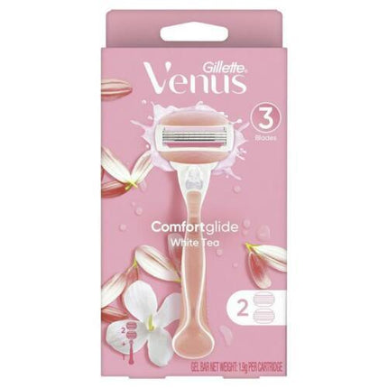 Gillette Venus Comfortglide White Tea Razor + 2 Blades - OhYouLuckyDuck.com.au