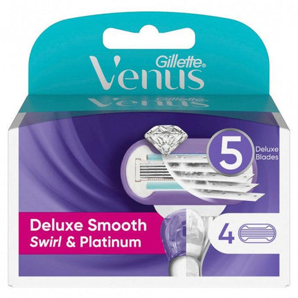 Gillette Venus Deluxe Smooth Swirl Blade Refills 4Pk - OhYouLuckyDuck.com.au