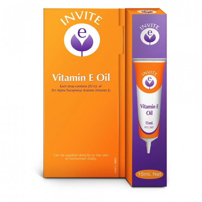 Invite E Pure Vitamin E Oil 15ml - OhYouLuckyDuck.com.au