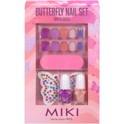 Miki  Butterfly Press On False Nail Set for Kids