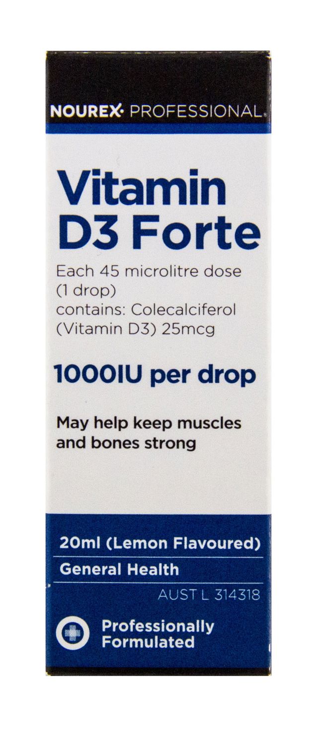 Nourex Professional Vitamin D3 Forte 1000Iu 20Ml - OhYouLuckyDuck.com.au