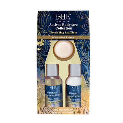 She Aromatheraphy Active Body Trio Bath Set with Vitamin C and Manuka Honey 3 x 150ML