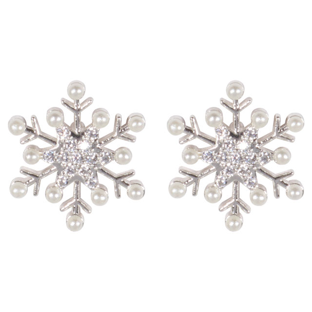 Wicked Sista Frosted Crystal Studs Silver 1 Pair