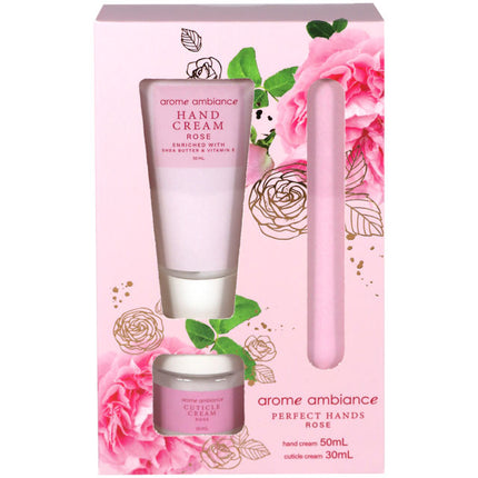 Arome Ambiance Floral Glimmer Perfect Hands Gift Set Rose