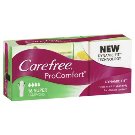 Carefree ProComfort Super Tampons 16 Pack - OhYouLuckyDuck.com.au