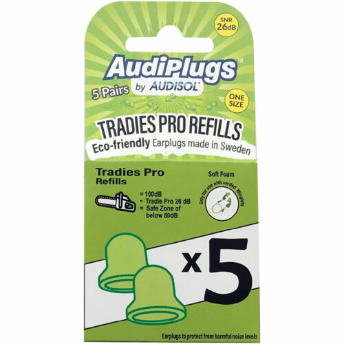Audiplugs Tradies Pro Refills 5 Pairs - OhYouLuckyDuck.com.au