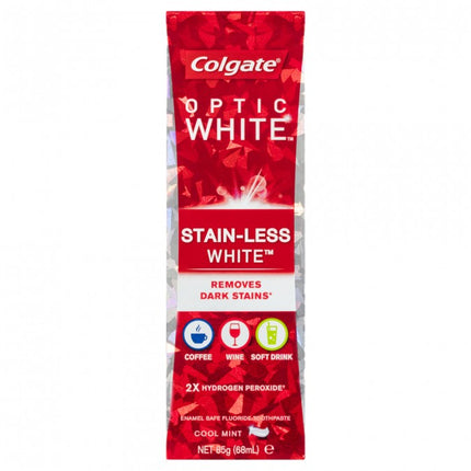Colgate Toothpaste Optic White Stain-less 85g - OhYouLuckyDuck.com.au