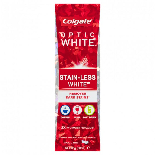 Colgate Toothpaste Optic White Stain-less 85g - OhYouLuckyDuck.com.au
