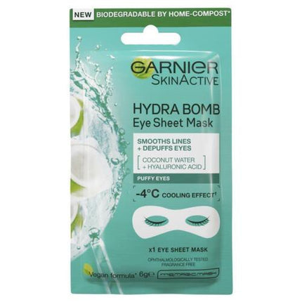 Garnier Hydra Bomb Hyaluronic Acid + Coconut Water Eye Sheet Mask - OhYouLuckyDuck.com.au