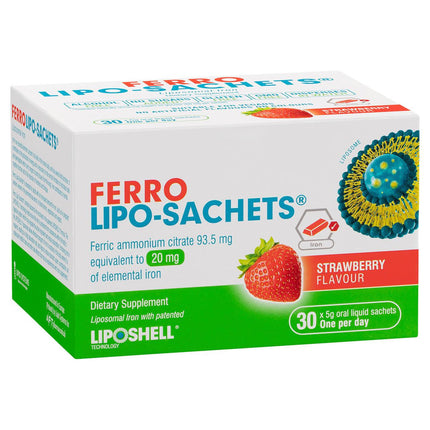 Lipo Sachets Ferro 20G 30 - OhYouLuckyDuck.com.au