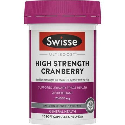 Swisse Ultiboost High Strength Cranberry 25000mg 30 Capsules - OhYouLuckyDuck.com.au