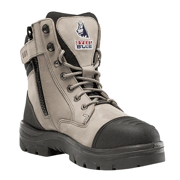 Steel Blue Southern Cross Zip Steel Toe Scuff Cap Safety Boots 312661 Slate