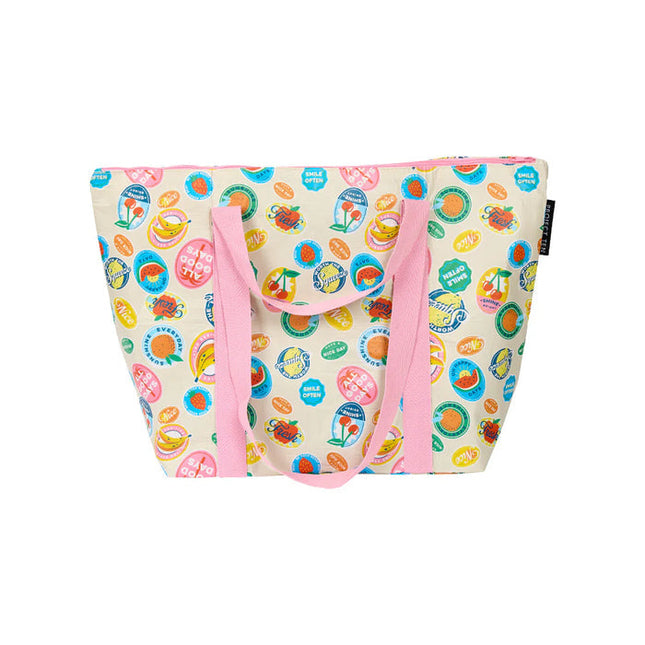 Project Ten Medium Tote Bag Fruit Stickers 62CM x 42CM