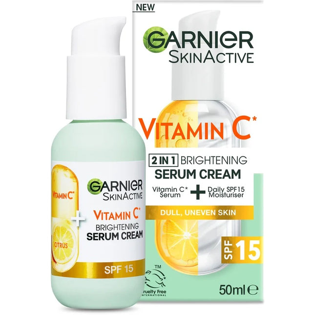 Garnier Skin Active Vitamin C* Brightening Serum Cream with SPF15 50ml - OhYouLuckyDuck.com.au