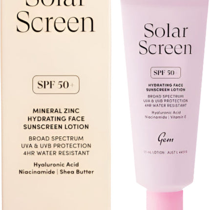 Gem Solar Screen Spf50+ Hydrating Face Sunscreen Lotion