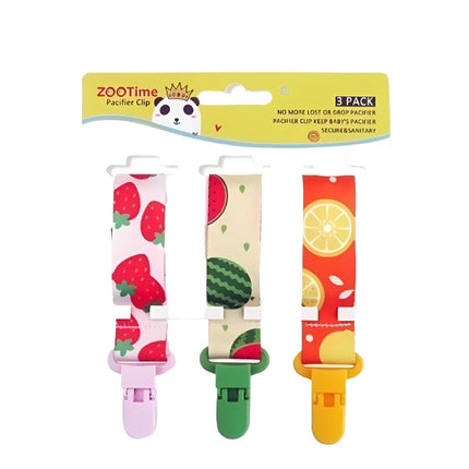 JT Baby Zootime Pacifier Clip 3PK