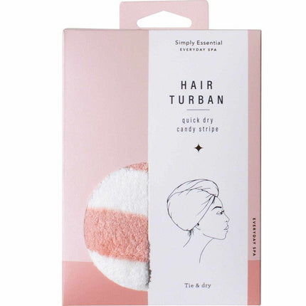 Simply Essential Quick Dry Hair Turban Candy Stripe