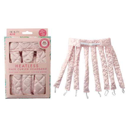 Beauty And Me Heatless Curler Headband For Overnight Curls Pink