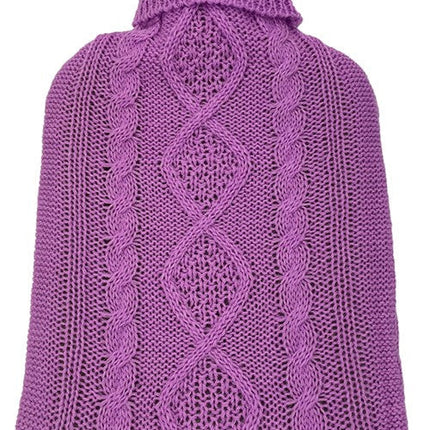 3p Knitted Hot Water Bottle Cover In Fuschia For 2L Bottle