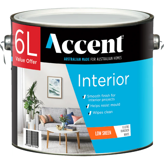 Accent Interior Low Sheen White 6L