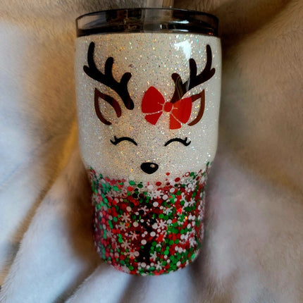 Glitter Reindeer Tumbler