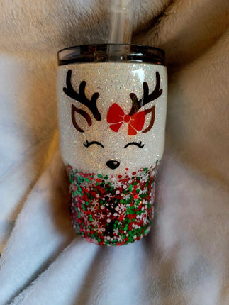 Glitter Reindeer Tumbler