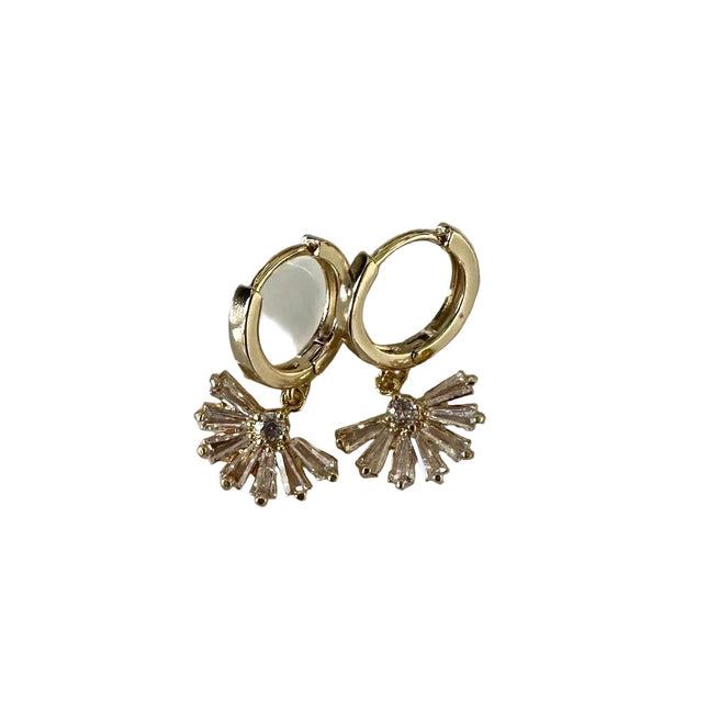 Wicked Sista Fan Huggie Hoop Earrings Gold