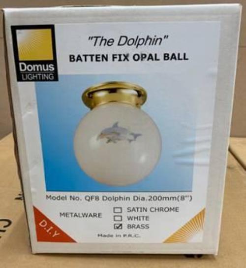 Domus Lighting Batten lights with Dolphin Print 8 inch