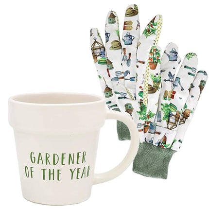 Burgon & Ball Passionflower Gardening Gift Set with Gloves and Enamel Mug