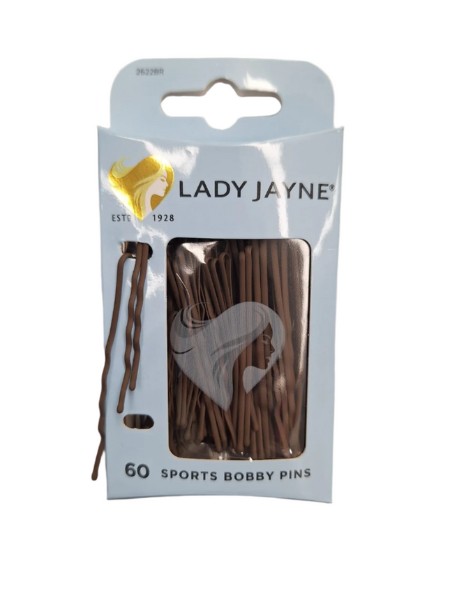 LADY JAYNE Brown Super Hold Contoured Bobby Pins