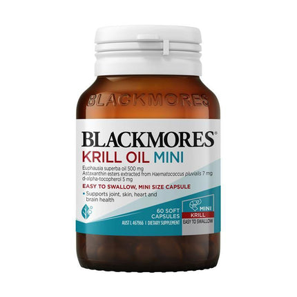 Blackmores Krill Oil Mini Caps for Heart Brain and Eye Health 60 Capsules