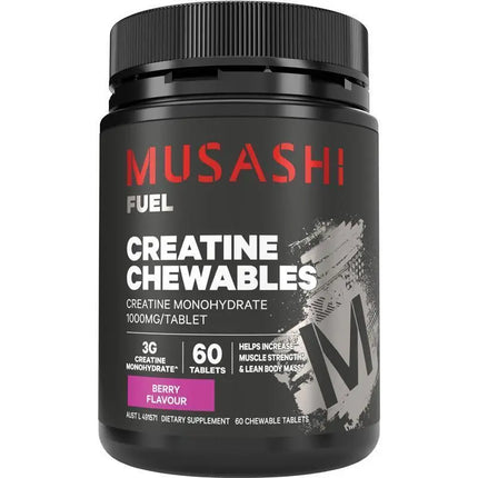 Musashi Fuel Creatine Chewable Tablets Berry 60 Tabs