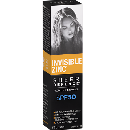 Invisible Zinc Sheer Defence Facial Moisturiser SPF50+ 50G