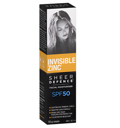Invisible Zinc Sheer Defence Facial Moisturiser SPF50+ 50G
