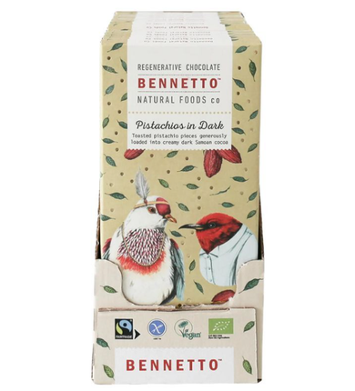 Bennetto Organic Dark Chocolate Pistachios In Dark 100G