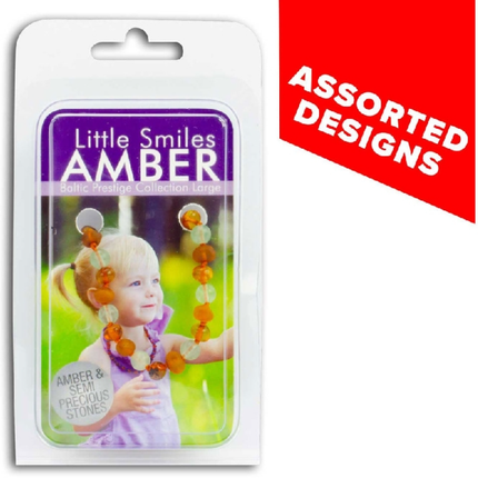 Little Smiles Amber & Gemstone Necklace Teething 36-48CM