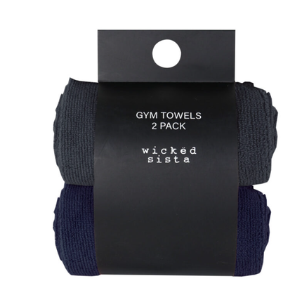Wicked Sista Gym Towels 2 Pack Charcoal