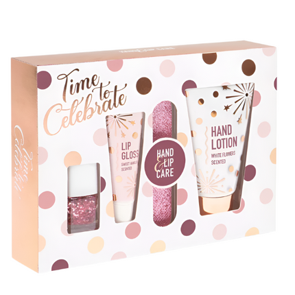 Celebrate Nail Polish Lip Gloss Hair Lip File Gift Set