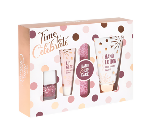 Celebrate Nail Polish Lip Gloss Hair Lip File Gift Set