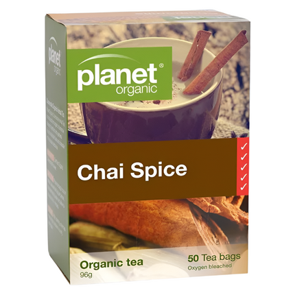 Planet Organic Chai Spice Herbal Tea 50 Bags