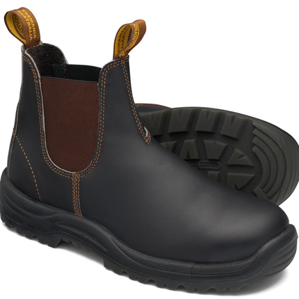 Boot Safety Elas Side Brown S6.5 172