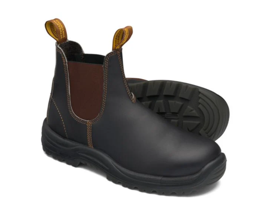 Boot Safety Elas Side Brown S13 172
