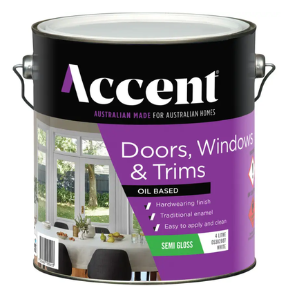 Accent Semi Gloss Enamel White 4L