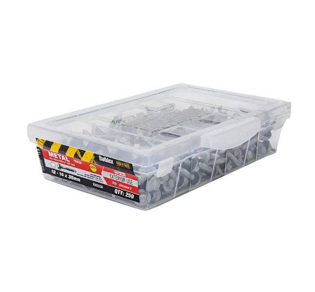 Buildex Screw Metal Hex Tek 12-14X35 Hi Grip C3 BX250
