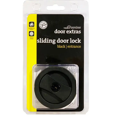 Trio Sliding Door Lock Entrance Set Black